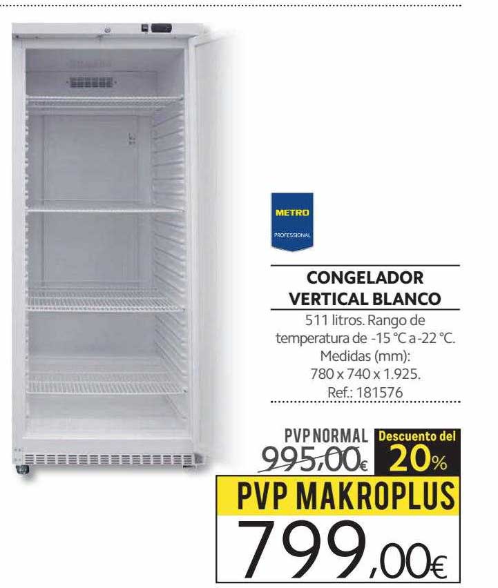 Makro Metro Professional Congelador Vertical Blanco