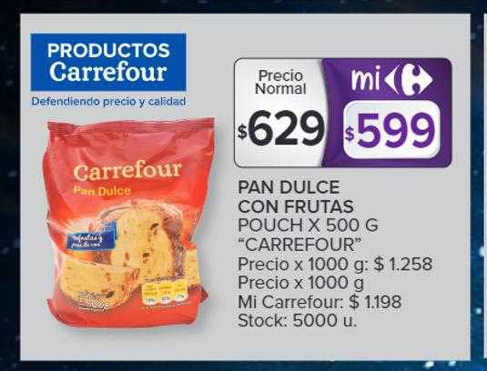 Carrefour Market Pan Dulce Con Frutas Pouch 