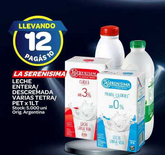 Carrefour Maxi La Serenisima Leche Entera-descremada Varias Tetra-pet