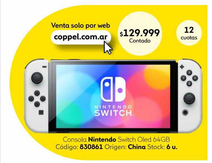 Coppel Consola Nintendo Switch Oled 64gb