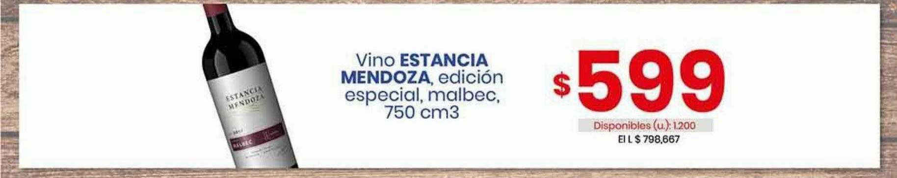 Cooperativa Obrera Vino Estancia Mendoza Edición Especial Malbec