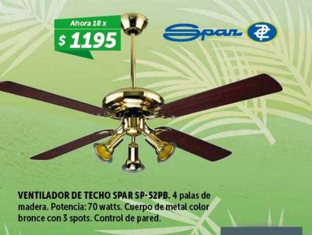 Belgrano Hogar Ventilador De Techo Spar Sp-52pb