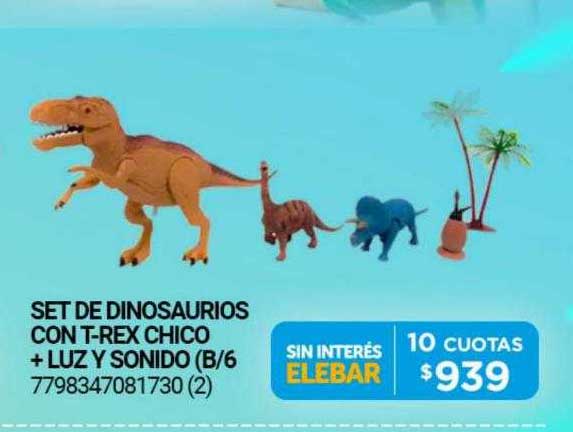 Oferta Set De Dinosaurios Con T-rex Chico + Luz Y Sonido en Punto Blu