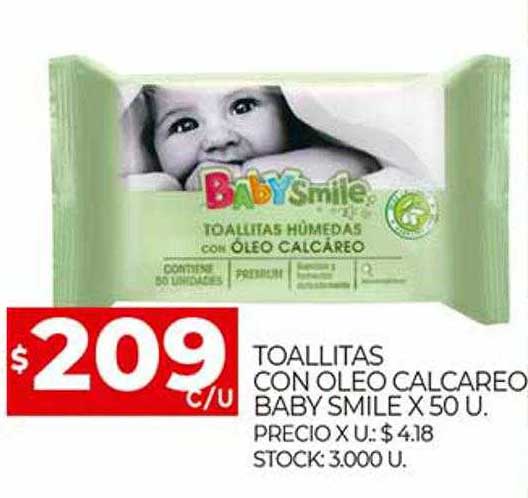 temporal Sala gas Oferta Toallitas Con Oleo Calcareo Baby Smile en Supermercados DIA