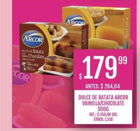 Supermercados Todo Dulce De Batata Arcor Vainilla Chocolate