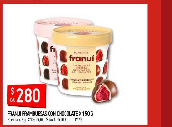 Walmart Franui Frambuesas Con Chocolate X 150 G
