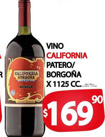 Supermercados Mariano Max Vino California Patero-Borgoña X 1125 Cc