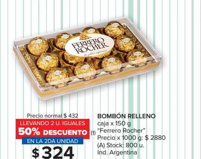 clásico menos Céntrico Oferta Bombón Relleno Caja X 150 G "Ferrero Rocher" en Carrefour