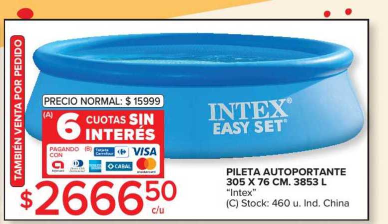 Oferta Pileta Autoportante 305 76 CM. 3853 L "Intex" en Carrefour