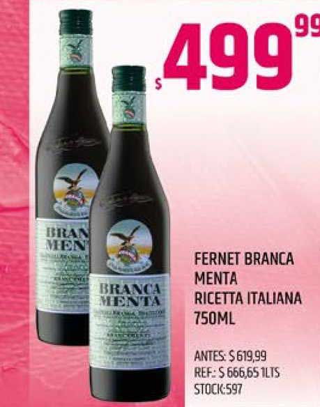 Oferta Fernet Branca Menta Ricetta Italiana 750ml en Supermercados Todo