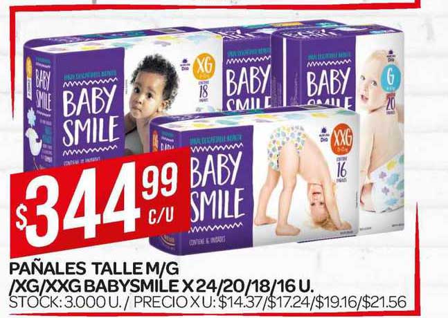 Supermercados DIA Pañales Talles M-g-xg-xxg Baby Smile