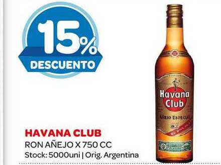 aves de corral Temeridad mezcla Oferta Havana Club Ron Añejo 15% Descuento en Carrefour Maxi