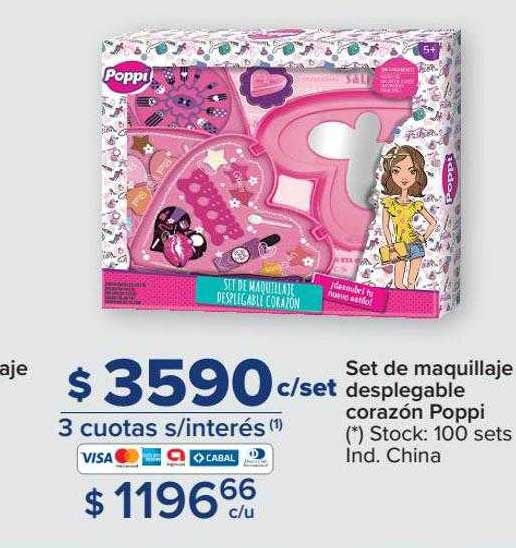 Oferta Set De Maquillaje Desplegable Corazón Poppi en Carrefour