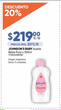 Farmacias Del Centro Johnsons Baby Aceite Bebe Puro Descuento 20%