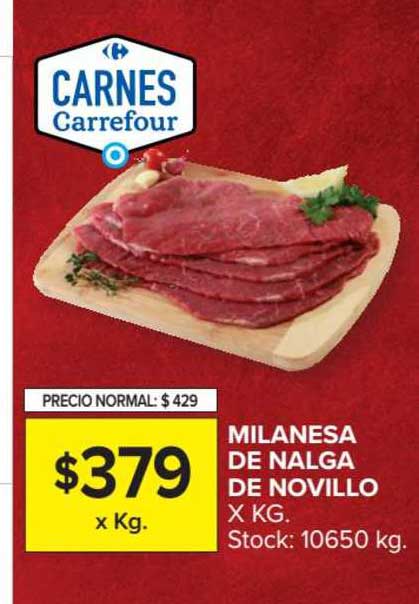 Carrefour Market Milanesa De Nalga De Novillo X KG.