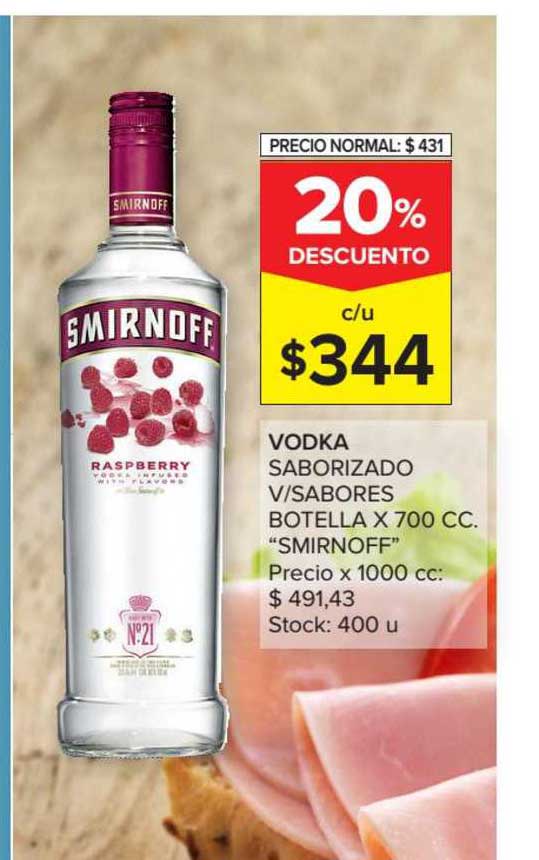 Oferta Vodka Saborizado V-Sabores Botella X CC. "Smirnoff" en Market