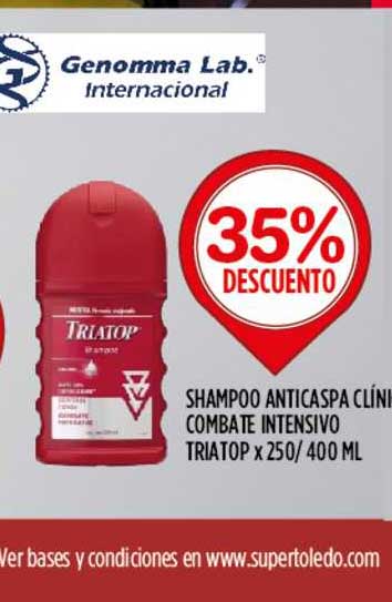 Supermercados Toledo Shampoo Anticaspa Clínca Combate Intensivo Triatop X 250-400 ML