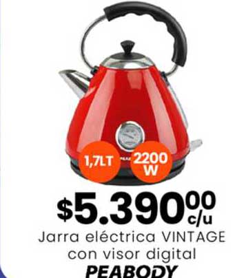 Supermercados Toledo Jarra Eléctrica Vintage Con Visor Digital Peabody