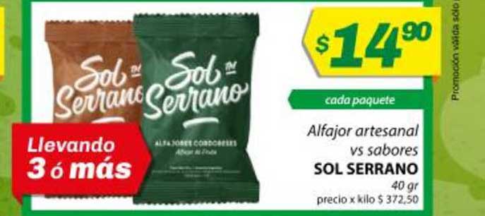 Almacor Alfajor Artesanal Vs Sabores Sol Serrano 40 Gr