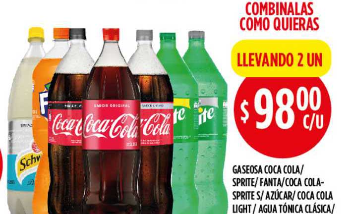 Supermercados Toledo Gaseosa Coca Cola- Sprite- Fanta- Coca Cola-Sprite S- Azúcar- Coca Cola Light - Agua Tónica Clásica-