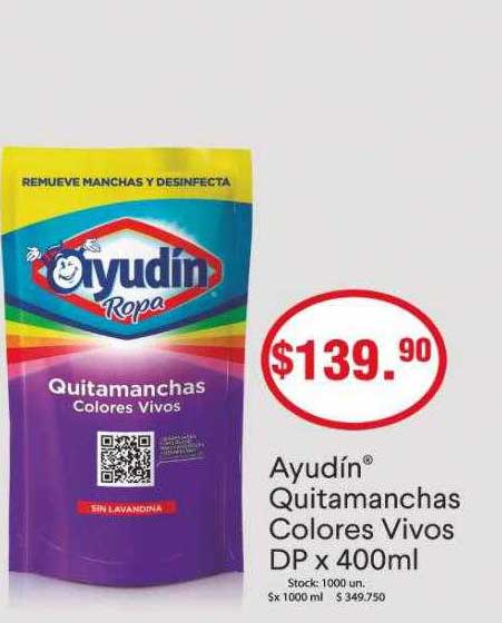 Supermercados Caracol Ayudín Quitamanchas Colores Vivos