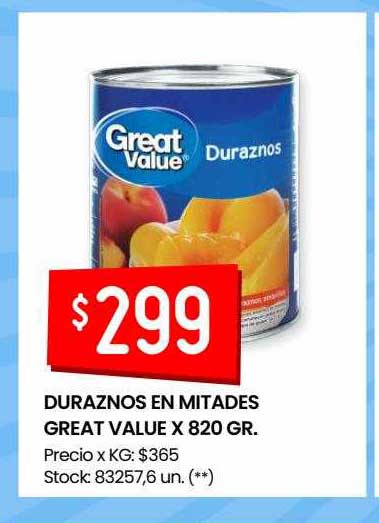 Walmart Duraznos En Mitades Great Value