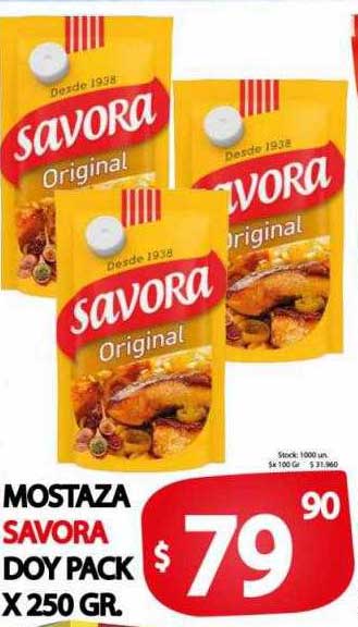Supermercados Caracol Mostaza Savora