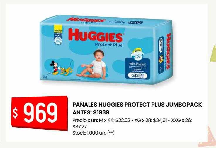 Walmart Pañales Huggies Protect Plus Jumbopack