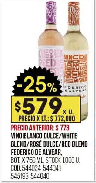 Coto Vino Blanco Dulce, White Blend, Rosé Dulce O Red Blend Federico De Alvear