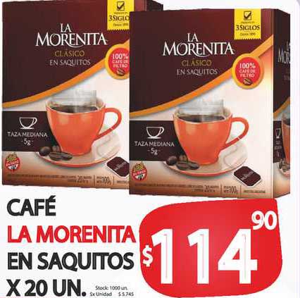 No esencial darse cuenta Pagar tributo Oferta Café La Morenita En Saquitos en Supermercados Becerra