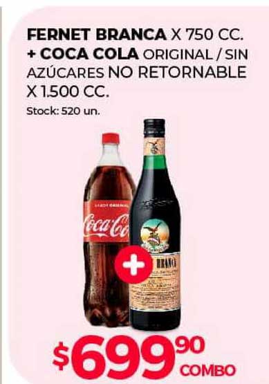 Supermercados Tadicor Fernet Branca + Coca Cola