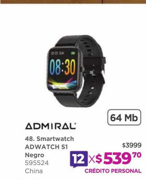 Frávega Admiral Smartwatch Adwatch S1 Negro