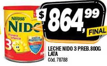 Oferta Leche Nido 3 Preb en Supermercados Yaguar