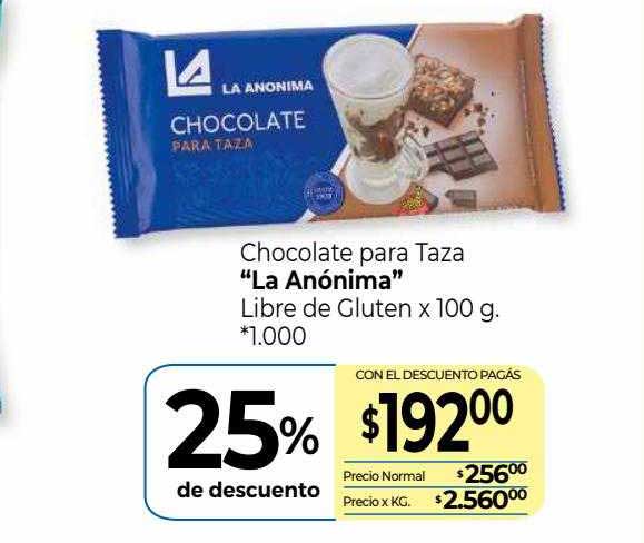 La Anónima Chocolate Para Taza 