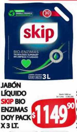 Supermercados Becerra Jabón Líquido Skip Bio Enzimas Doy Pack