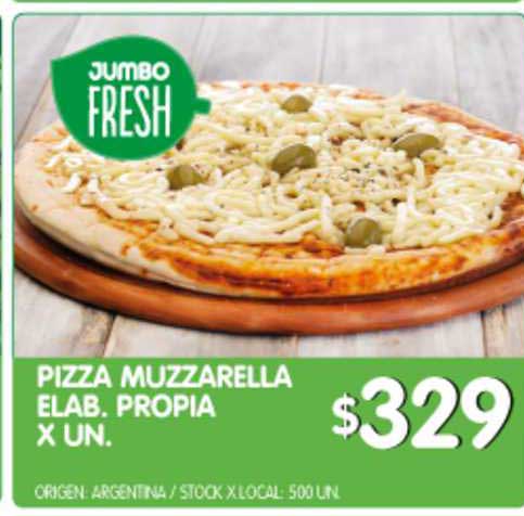 Oferta Pizza Muzzarella Elab. Propia en Jumbo