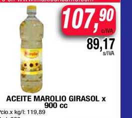 Maxiconsumo Aceite Marolio Girasol X 900 Cc