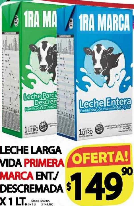 Supermercados Mariano Max Leche Larga Vida Primera Marca Ent. Descremada