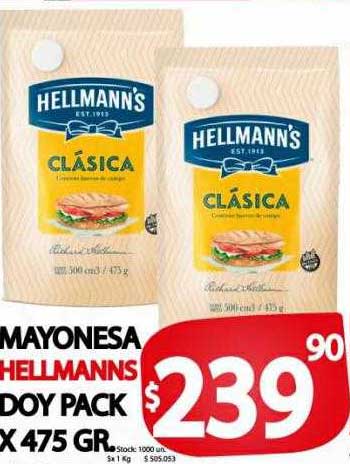 Supermercados Mariano Max Mayonesa Hellmanns Doy Pack