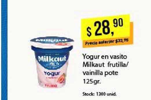 Supermercados Damesco Yogur En Vasito Milkaut Frutilla-vainilla Pote