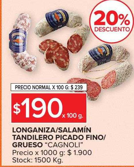 Carrefour Market Longaniza Salamín Tandilero Picado Fino Grueso 