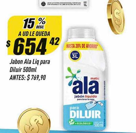 Supermercados Comodin Jabon Ala Liq Para Diluir 15% Desc A Ud Le Queda