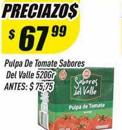 Supermercados Comodin Pulpa De Tomate Sabores Del Valle 520gr