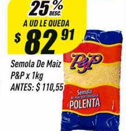 Supermercados Comodin Semola De Maíz P&p 25% Desc A Ud La Queda