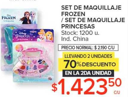 Oferta Set De Maquillaje Frozen Set De Maquillaje Princesas Llevando 2  Unidades 70% Descuento En La 2da Unidad en Carrefour