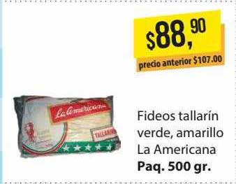 Supermercados Damesco Fideos Tallarin Verde Amarillo La Americana