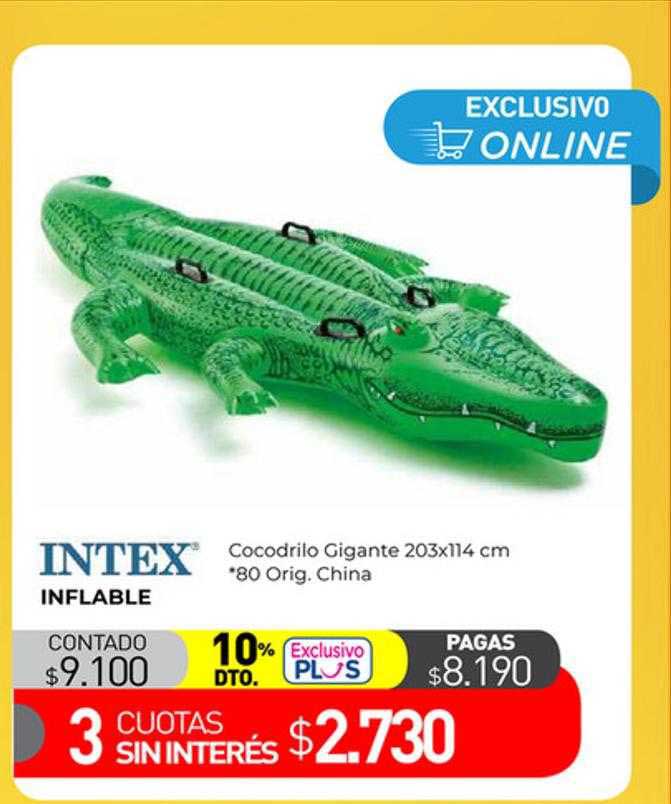 Intex Cocodrilo gigante Ride-On 203x114 cm