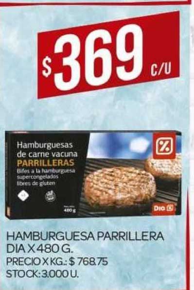 Supermercados DIA Hamburguesa Parrillera Dia X480 G.
