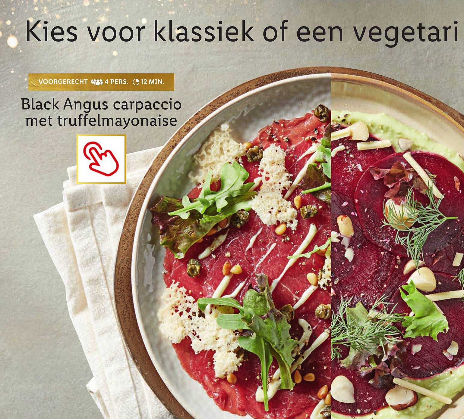 Black Angus carpaccio met truffelmayonaise