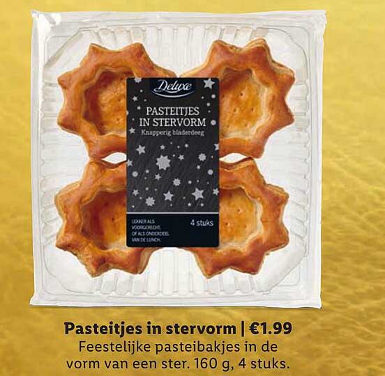 Pasteitjes in stervorm